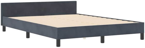 vidaXL Boxspringbett mit Kopfteil Dunkelgrau 160 x 200 cm Samt 3344886 Bild 4