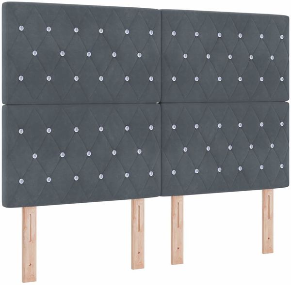 vidaXL Boxspringbett mit Kopfteil Dunkelgrau 160 x 200 cm Samt 3344886 Bild 6