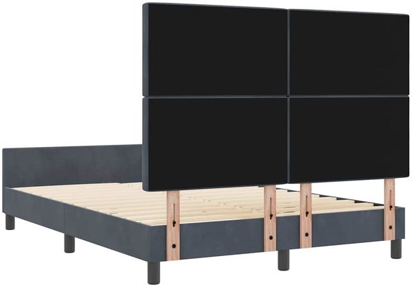 vidaXL Boxspringbett mit Kopfteil Dunkelgrau 160 x 200 cm Samt 3344886 Bild 9