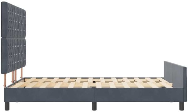 vidaXL Boxspringbett mit Kopfteil Dunkelgrau 160 x 200 cm Samt 3344886 Bild 8