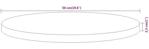 vidaXL Tischplatte Ø50x2,5 cm Rund Massivholz Akazie 370048 Bild 8