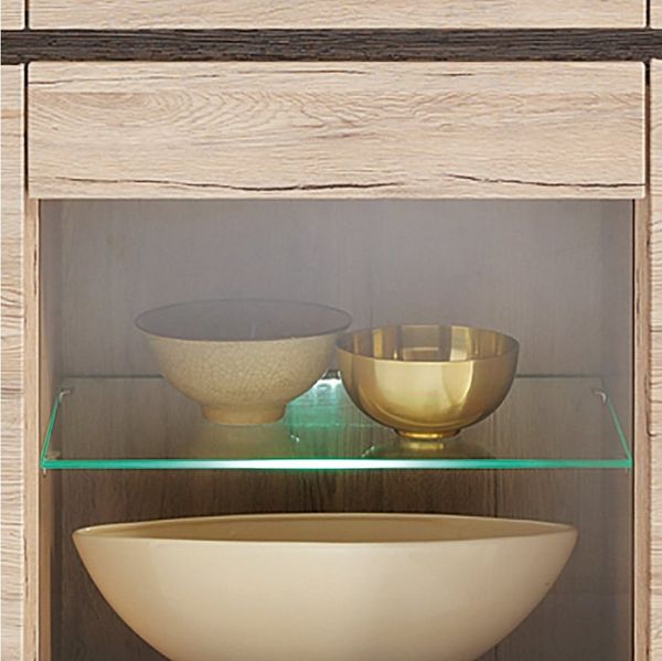 Lomadox Wohnzimmer-Set SANFORD-129, (Mega-Spar-Set, 2-St, 2-tlg), San Remo Eiche hell Nb, Sideboard 150 cm inkl. Beleuchtung, Wandboard