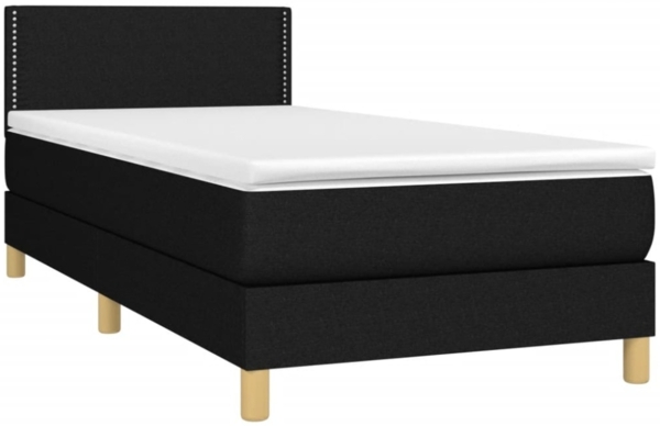 vidaXL Boxspringbett mit Matratze & LED Schwarz 90x190 cm Stoff 3133599 Bild 7