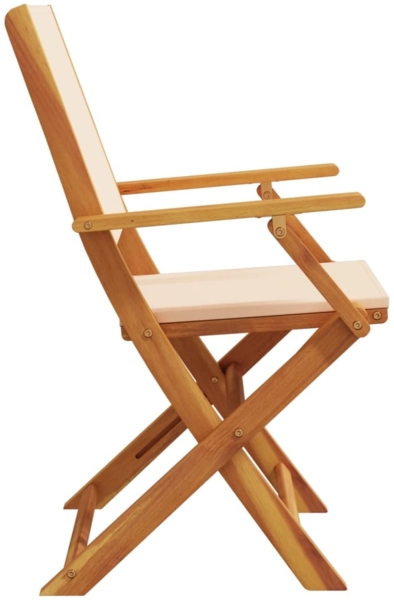 vidaXL Gartenstühle 6 Stk. Klappbar Beige Stoff und Massivholz 3214584 Bild 4