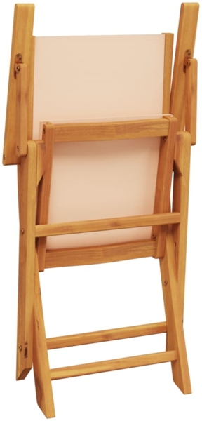 vidaXL Gartenstühle 6 Stk. Klappbar Beige Stoff und Massivholz 3214584 Bild 6