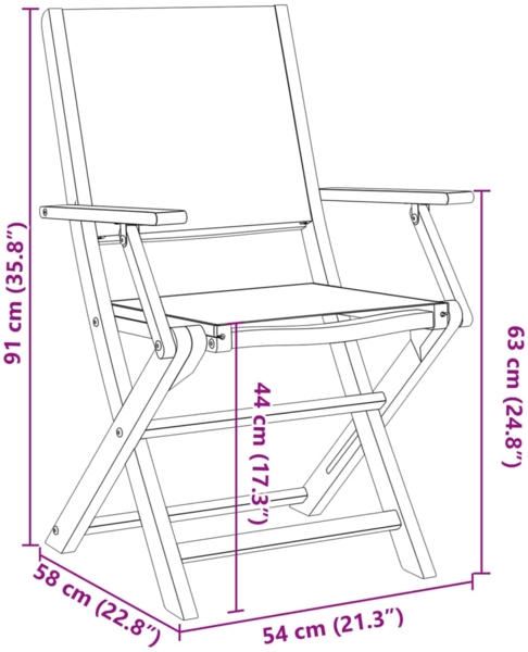 vidaXL Gartenstühle 6 Stk. Klappbar Beige Stoff und Massivholz 3214584 Bild 9