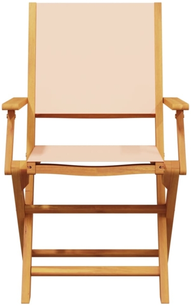 vidaXL Gartenstühle 6 Stk. Klappbar Beige Stoff und Massivholz 3214584 Bild 3