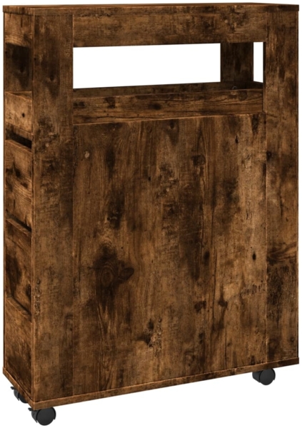 vidaXL Badschrank Schmal mit Rollen Räuchereiche Holzwerkstoff 855272