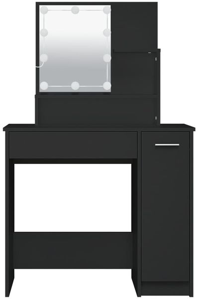 vidaXL Schminktisch mit LED Schwarz 86,5x35x136 cm 808811 Bild 9