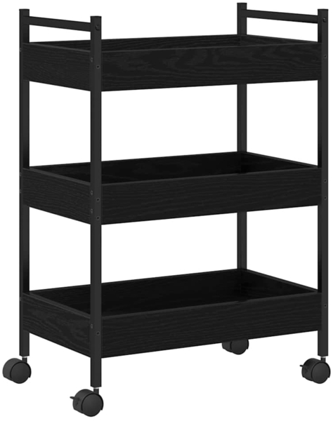 vidaXL Küchentrolley Schwarz Eichen-Optik 50 x 30 x 70 cm 869110
