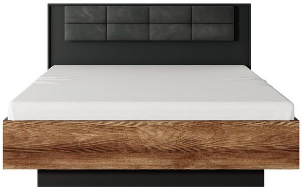 MOEBLO Bett Clemity 160 C (mit bettkasten, Chesnut + Anthrazit, Doppelbett mit Kopfstütze, Rahmenbettgestell, mit Bettkasten), B 166,6 / H 102 / T 210 cm