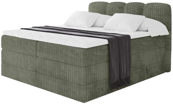 ALTDECOR Boxspringbett NINA KING (Multipocket-Matratze H4, H3 Matratze Bonellfederung, Topper, Kopfteil)