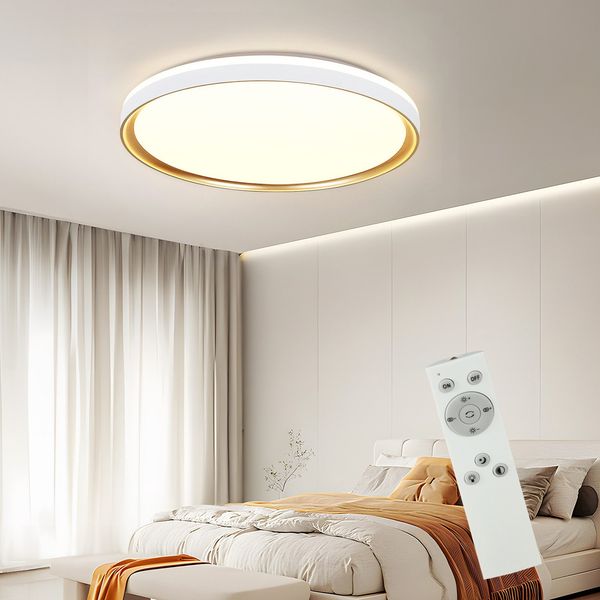 ZMH LED-Deckenleuchte, 18 W, 30 cm, Schlafzimmer, dimmbar mit Fernbedienung, Küche, moderne runde Küchenlampe für Wohnzimmer, Flur