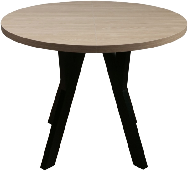 Selsey 'Osenness' Esstisch ausziehbar, Eiche-Optik/Schwarz, ca. 75 x 100–180 x 100 cm