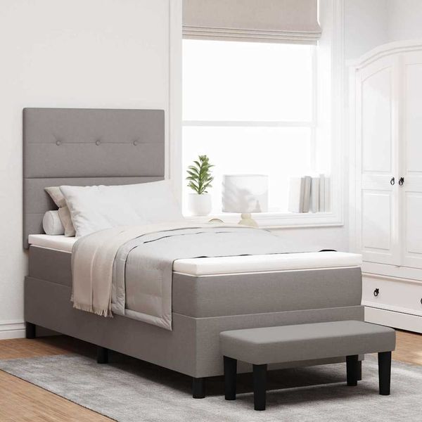 vidaXL Boxspringbett mit Kopfteil Taupe 80 x 200 cm Stoff 3344027