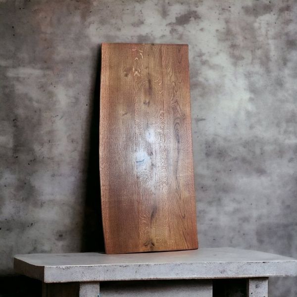 DM-Handel Waschtischplatte Eiche Holzplatte Waschbeckenplatte (als Ergänzung zum Waschbecken (freistehend), massiv Holz 4 cm, Naturkante Teak von 40 cm bis 120 cm Länge), 4 cm starke Platte