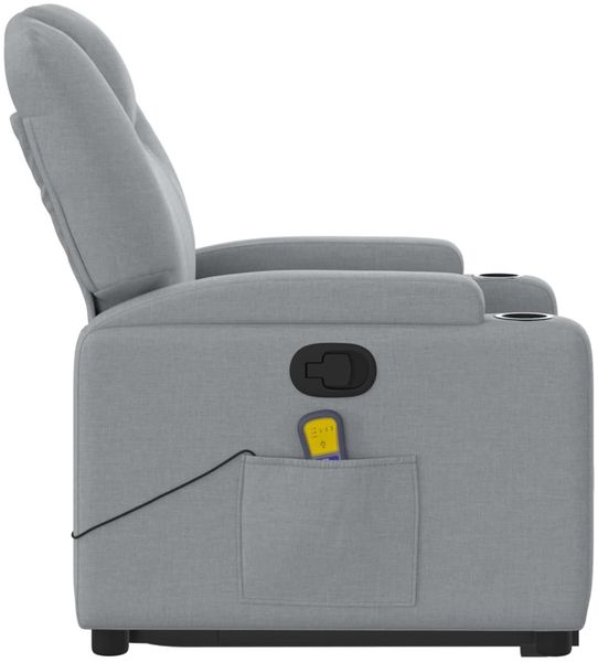vidaXL Massagesessel mit Aufstehhilfe Hellgrau Stoff 3204380 Bild 10