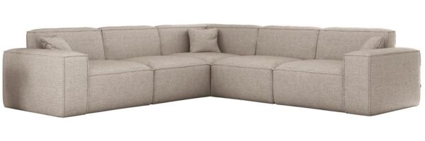 Ecksofa Designersofa CELES PREMIUM in Stoff Artico Creme Seite Universal