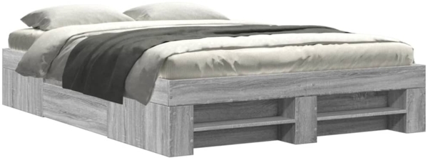vidaXL Bettgestell Grau Sonoma 140x190 cm Holzwerkstoff 3295504