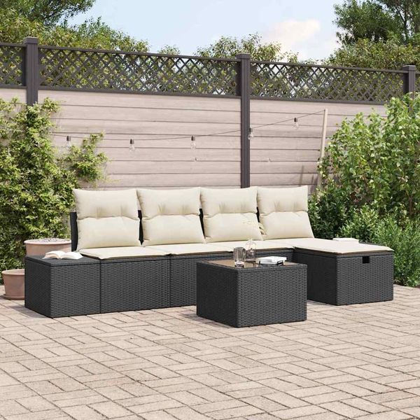 vidaXL Sofa Set mit Kissen 6 pcs Poly-Rattan 3360698