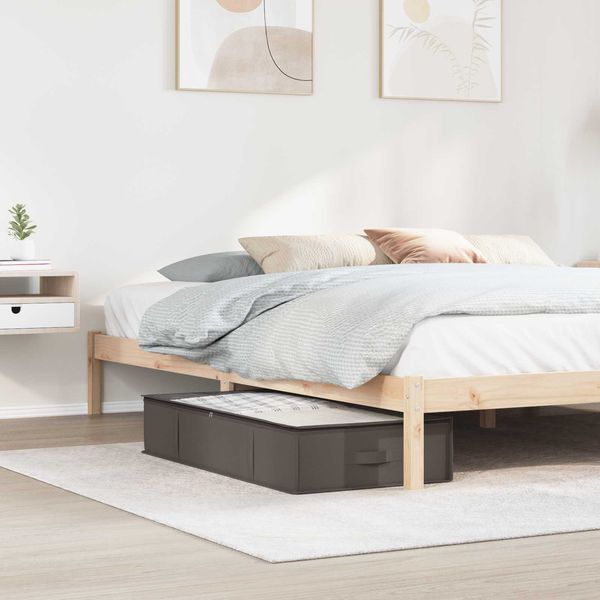 vidaXL Aufbewahrungsbox mit transparentem Oberfenster Grau Vliesstoff 42024733