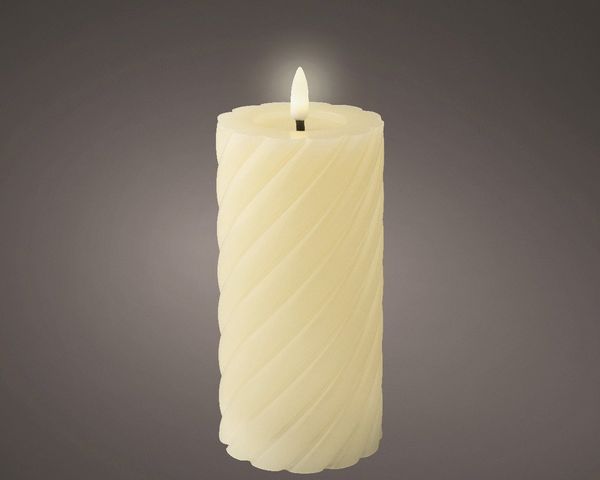 Kaemingk LED Kerze Wachs indoor creme Ø 7,5 x 17,3 cm