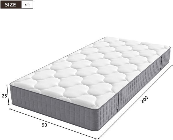 Merax Taschenfederkernmatratze 90x200cm, 25 cm hoch, 7-Zonen Federkernmatratze, ergonomische Matratze, Taschenfederkern Härtegrad H3 Bild 4