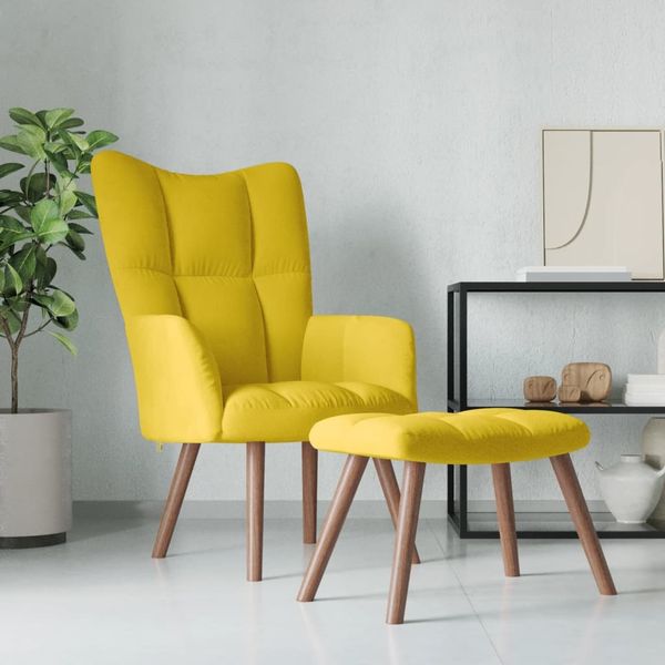 vidaXL Relaxsessel mit Hocker Senfgelb Samt [328069]
