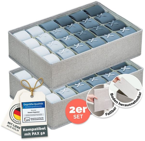 Blumtal Faltbox HEMNES, MALM, PAX Organizer Ordnungssystem Kleiderschrank (2 St), Faltboxen für BHs, T-Shirts - Boxen für Schrank