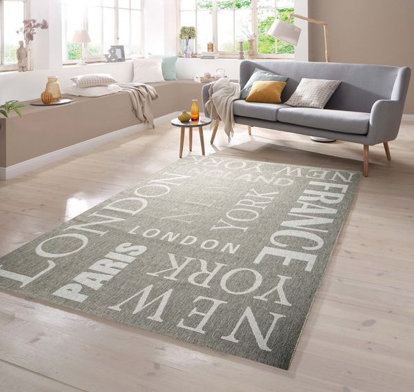 TeppichHome24 Teppich Teppich Sisal Optik City Grau, rechteckig, Höhe: 7 mm