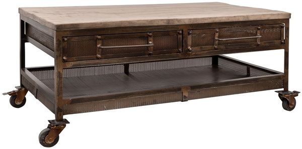 Couchtisch Mango 110x60x50 braun lackiert HEAVY INDUSTRY #222