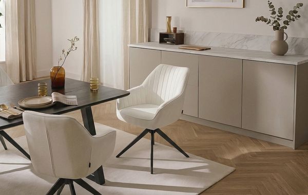 B&D home Polsterstuhl ARVIT (1 St), Federkern, drehbares Metallgestell, mit Armlehnen