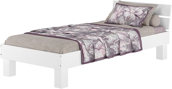 Einzelbett Buche massiv 90x200 Bett Singlebett Holzbett Bettrahmen waschweiß 60.86-09WoR Bild 2