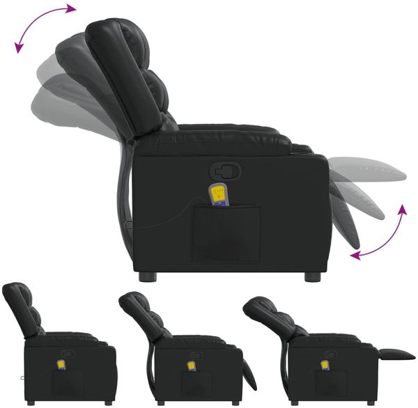vidaXL Massagesessel Schwarz Kunstleder 374123 Bild 5