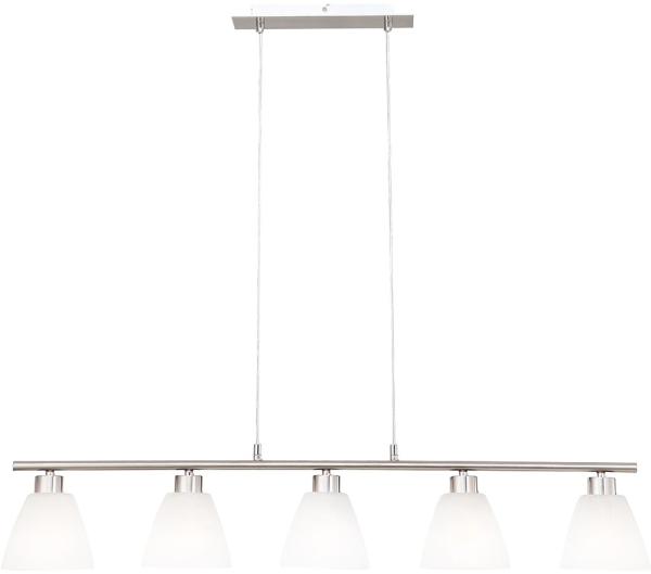 Hängeleuchte, Glas weiß, Alabaster Optik, nickel, L 93 cm