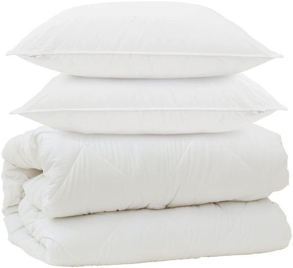 vidaXL Decke mit Kissen mit Kissen 3 pcs Weiß Mikrofaser 3378113 Bild 2