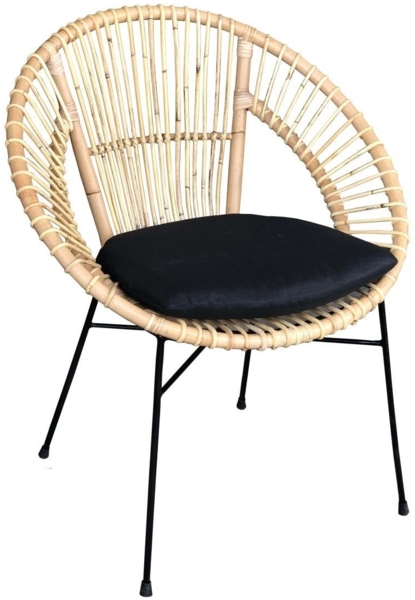 Rattan Sessel Zora mit Kissen Esszimmer Küche Stuhl stapelbar Relax Rattansessel