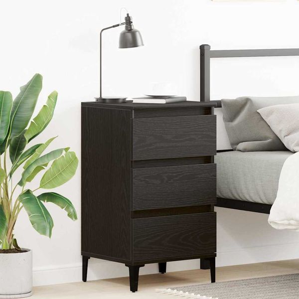 vidaXL Nachttisch Schwarz Eichen-Optik 45 x 35 x 44 cm Holzwerkstoff 863439