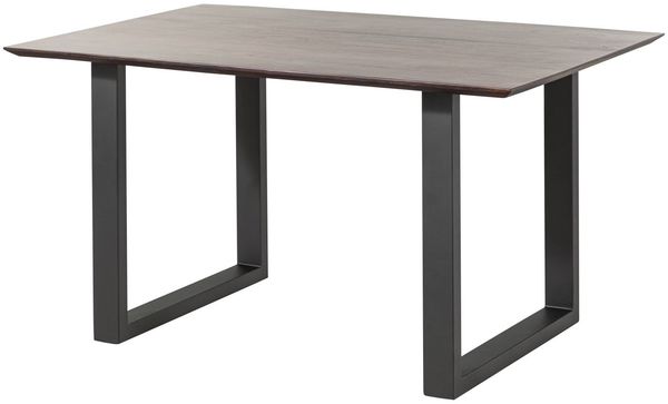 Esstisch Akazie 140x90 braun lackiert / U-Beine anth. matt SWISS EDGE
