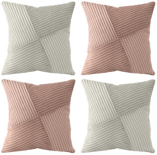 Amilian Kissenhüllen - 4er Set Kissenbezug, Kissenbezüge - Zierkissenbezüge, (4 Stück), 40x40 cm, Kissenhülle für Sofakissen, Dekokissen, Zierkissen, Kissen