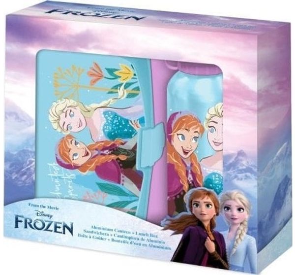 Kids Euroswan Set Trinkflasche aus Aluminium + Brotdose Kraina Lodu. Frozen FR50009