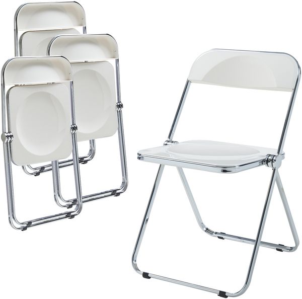 Klappstuhl Pornainen 4er Set Weiß [en. casa]