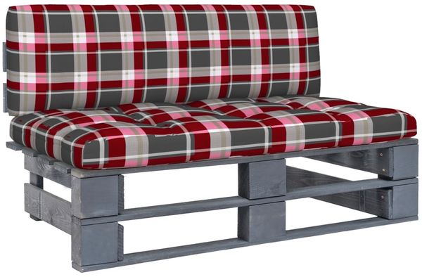 vidaXL Outdoor-Mittelsofa Paletten Imprägniertes Kiefernholz Grau 3066493