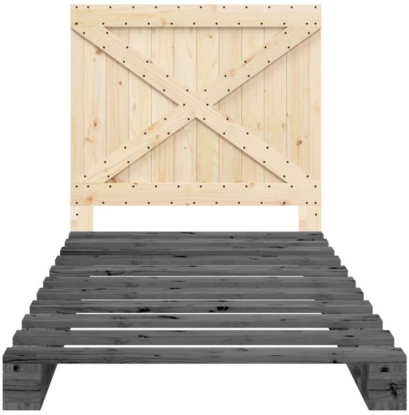 vidaXL Massivholzbett mit Kopfteil Grau 100x200 cm Kiefer 3281581 Bild 7