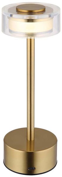 LED Tischleuchte, messing rauch, Touchdimmer, H 23,5 cm