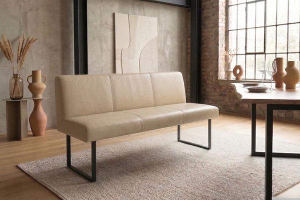 KAWOLA Esszimmerbank ELEEN Leder beige 163cm 85 x 69 x 163 cm