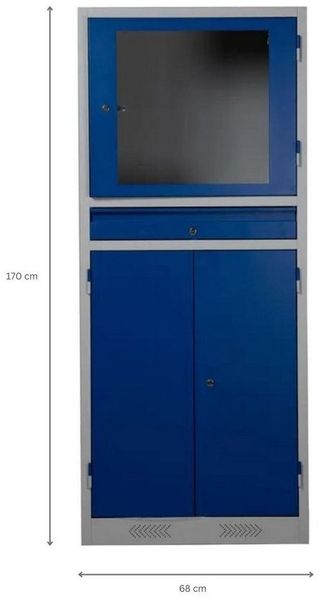 PROREGAL® Computerschrank Industrie-PC-Schrank Bear, HxBxT 170x68x60cm, Grau