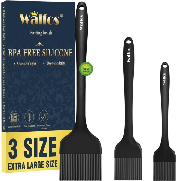Walfos Silikon-Backpinsel 3er-Set hitzebeständig zum Kochen BBQ Grillen