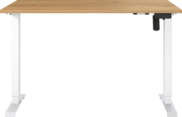 Germania Schreibtisch 8022-242, in Navarra-Eiche-Nb./Weiß, elektr. höhenverstellbar, 120 x 119 x 80 cm (BxHxT)