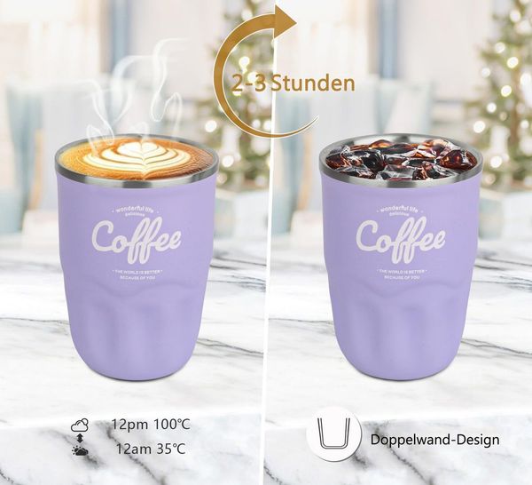 Minicloss Thermobecher 360ml Thermobecher Edelstahl, Kaffeebecher to go Thermo, mit Deckel Auslaufsicher, Intelligente Temperaturanzeige Isolierbecher